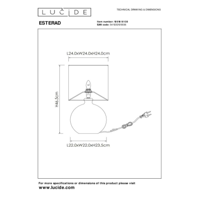 ESTERAD - Lampa stołowa - 1xE14 10519/81/44 Lucide